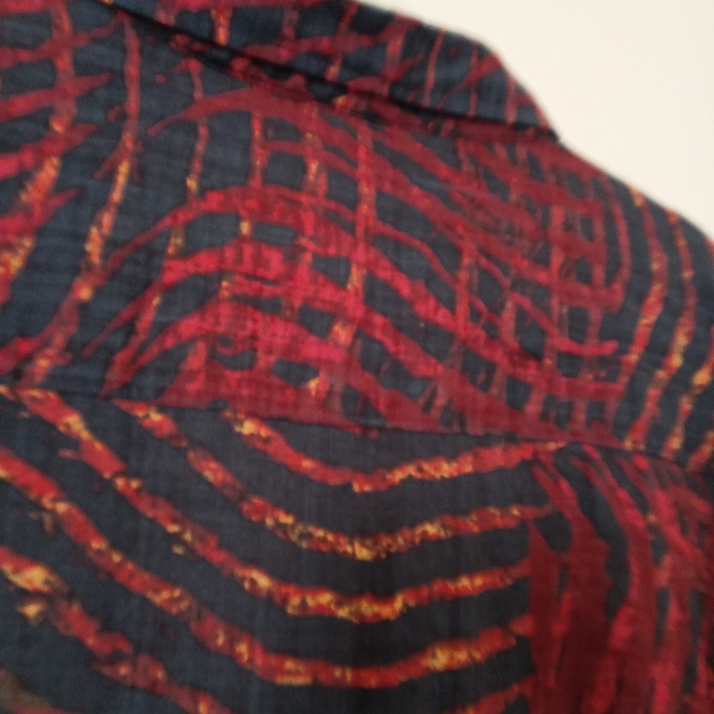 VatPave Red and Black Zebra Patterned Festival Tropical Camp Shirt 3XL - Picture 7 of 9